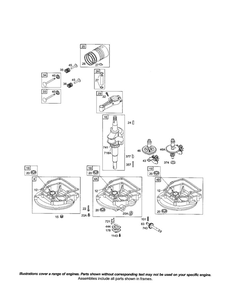 Crankshaft/Sump-Engine Diagram and Parts List for 10G900 0015 Thru 0352 Briggs and Stratton Engine